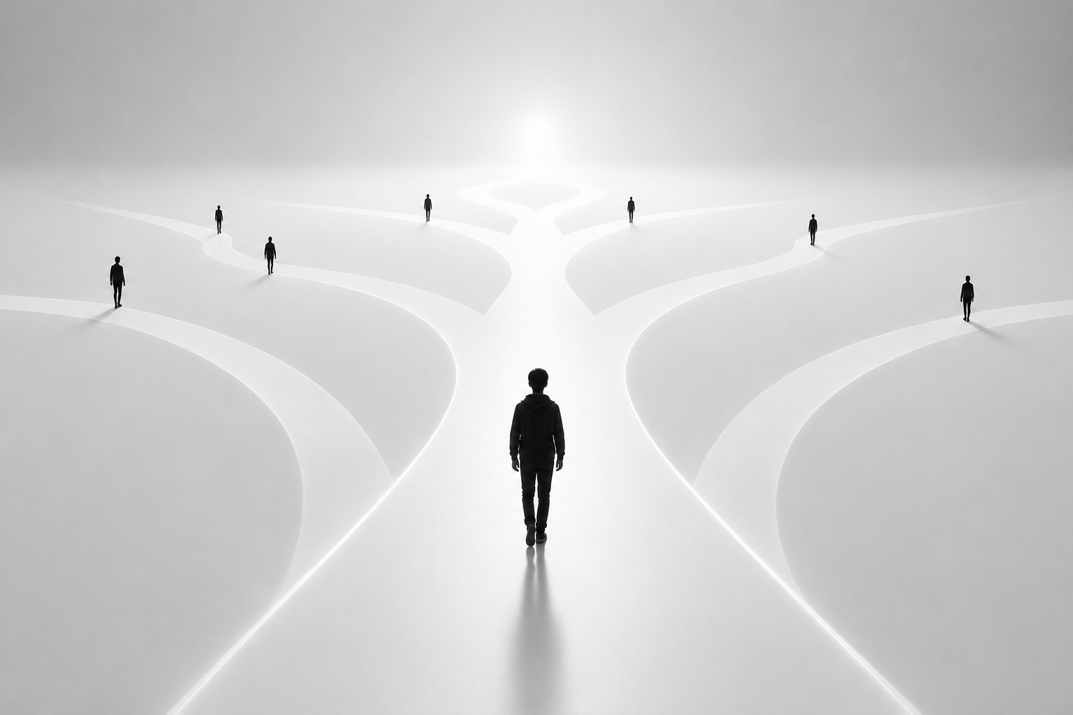 A student facing multiple growth pathways